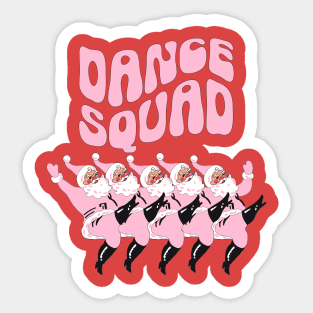 Dance Squad, Pink Christmas, Retro Santa, Gift For Dance Lover Sticker